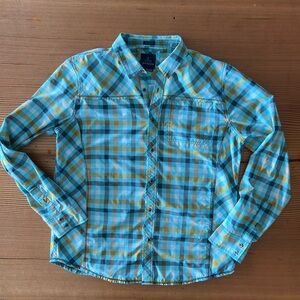 Prana Men's Blue Plaid Shirt